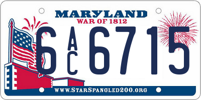 MD license plate 6AC6715