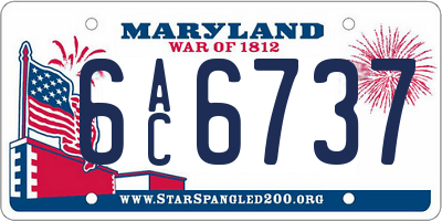 MD license plate 6AC6737