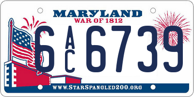 MD license plate 6AC6739