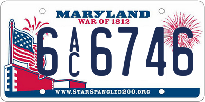 MD license plate 6AC6746