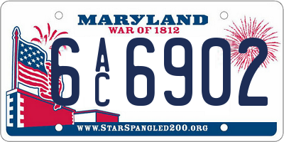 MD license plate 6AC6902