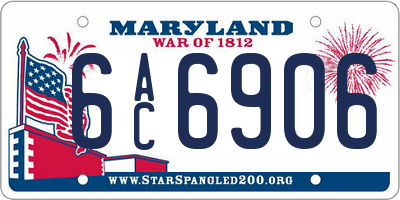 MD license plate 6AC6906