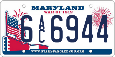 MD license plate 6AC6944