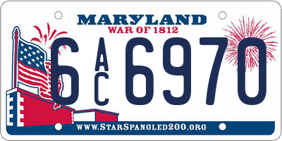 MD license plate 6AC6970