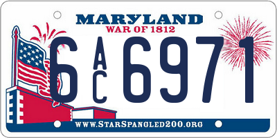 MD license plate 6AC6971