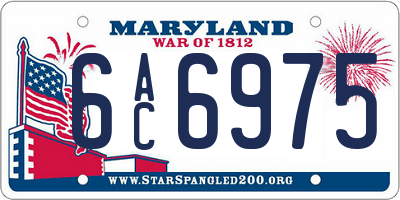 MD license plate 6AC6975