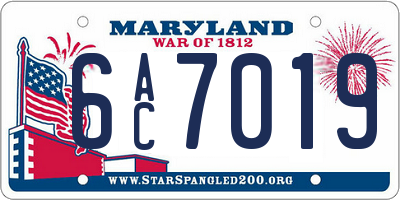 MD license plate 6AC7019