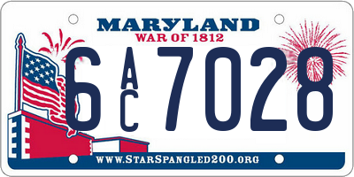 MD license plate 6AC7028