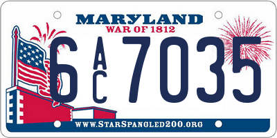 MD license plate 6AC7035