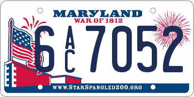 MD license plate 6AC7052
