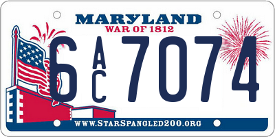 MD license plate 6AC7074