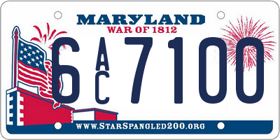MD license plate 6AC7100
