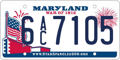 MD license plate 6AC7105