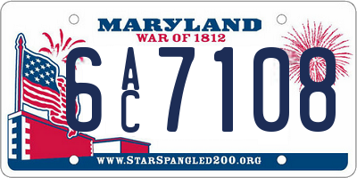 MD license plate 6AC7108