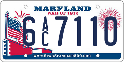 MD license plate 6AC7110