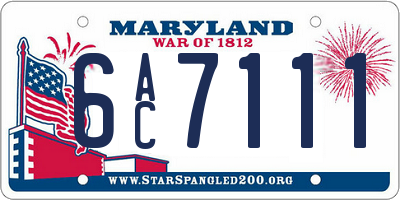 MD license plate 6AC7111