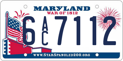 MD license plate 6AC7112
