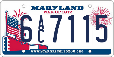 MD license plate 6AC7115