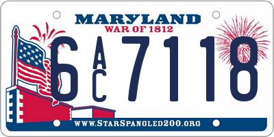 MD license plate 6AC7118