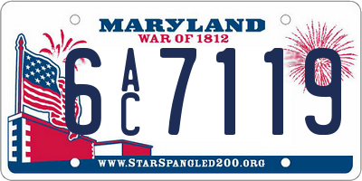 MD license plate 6AC7119