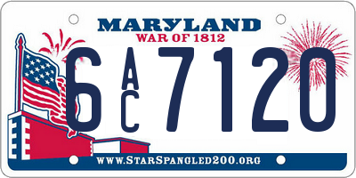 MD license plate 6AC7120
