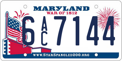 MD license plate 6AC7144