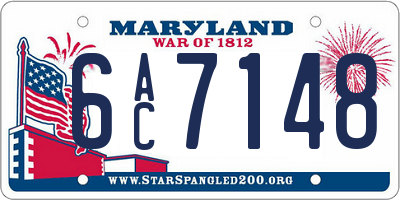 MD license plate 6AC7148