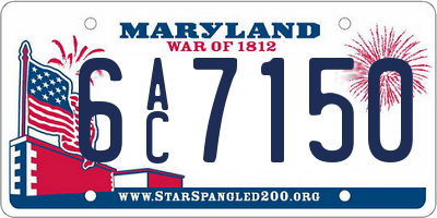 MD license plate 6AC7150