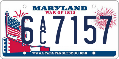 MD license plate 6AC7157