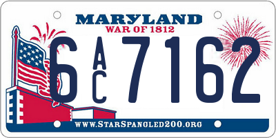 MD license plate 6AC7162