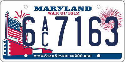 MD license plate 6AC7163