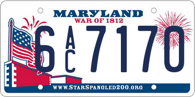 MD license plate 6AC7170