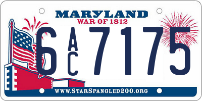 MD license plate 6AC7175