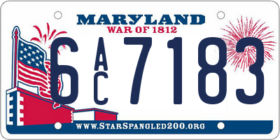MD license plate 6AC7183