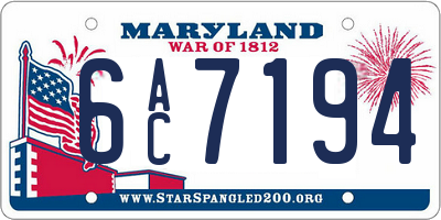 MD license plate 6AC7194