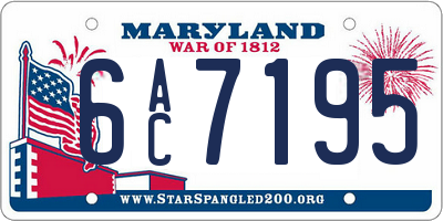 MD license plate 6AC7195