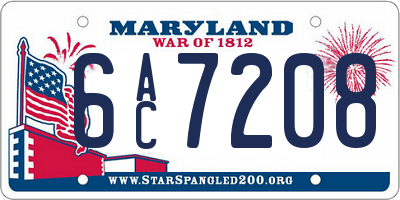 MD license plate 6AC7208