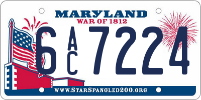 MD license plate 6AC7224