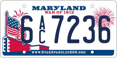 MD license plate 6AC7236