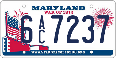 MD license plate 6AC7237