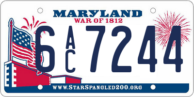MD license plate 6AC7244