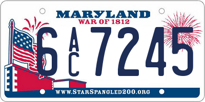 MD license plate 6AC7245