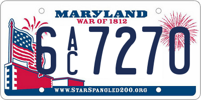 MD license plate 6AC7270