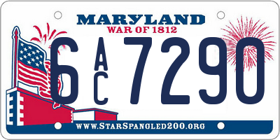 MD license plate 6AC7290