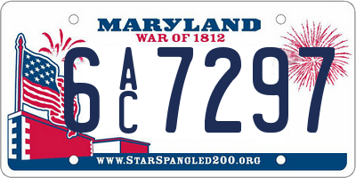 MD license plate 6AC7297