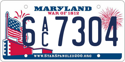 MD license plate 6AC7304