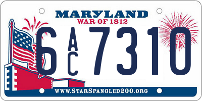 MD license plate 6AC7310
