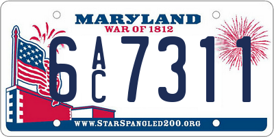 MD license plate 6AC7311