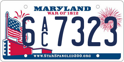 MD license plate 6AC7323