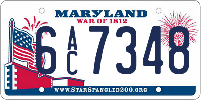 MD license plate 6AC7348